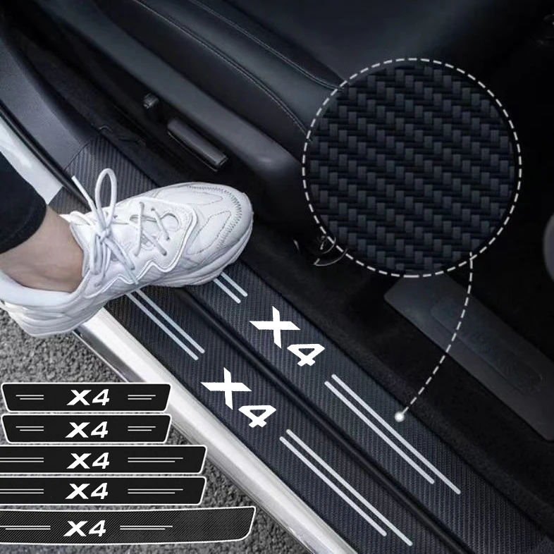 

5 шт. Накладка на порог двери автомобиля против царапин наклейка на бампер заднего багажника для логотипа BMW X4 2021 2020 2019 2018 аксессуары