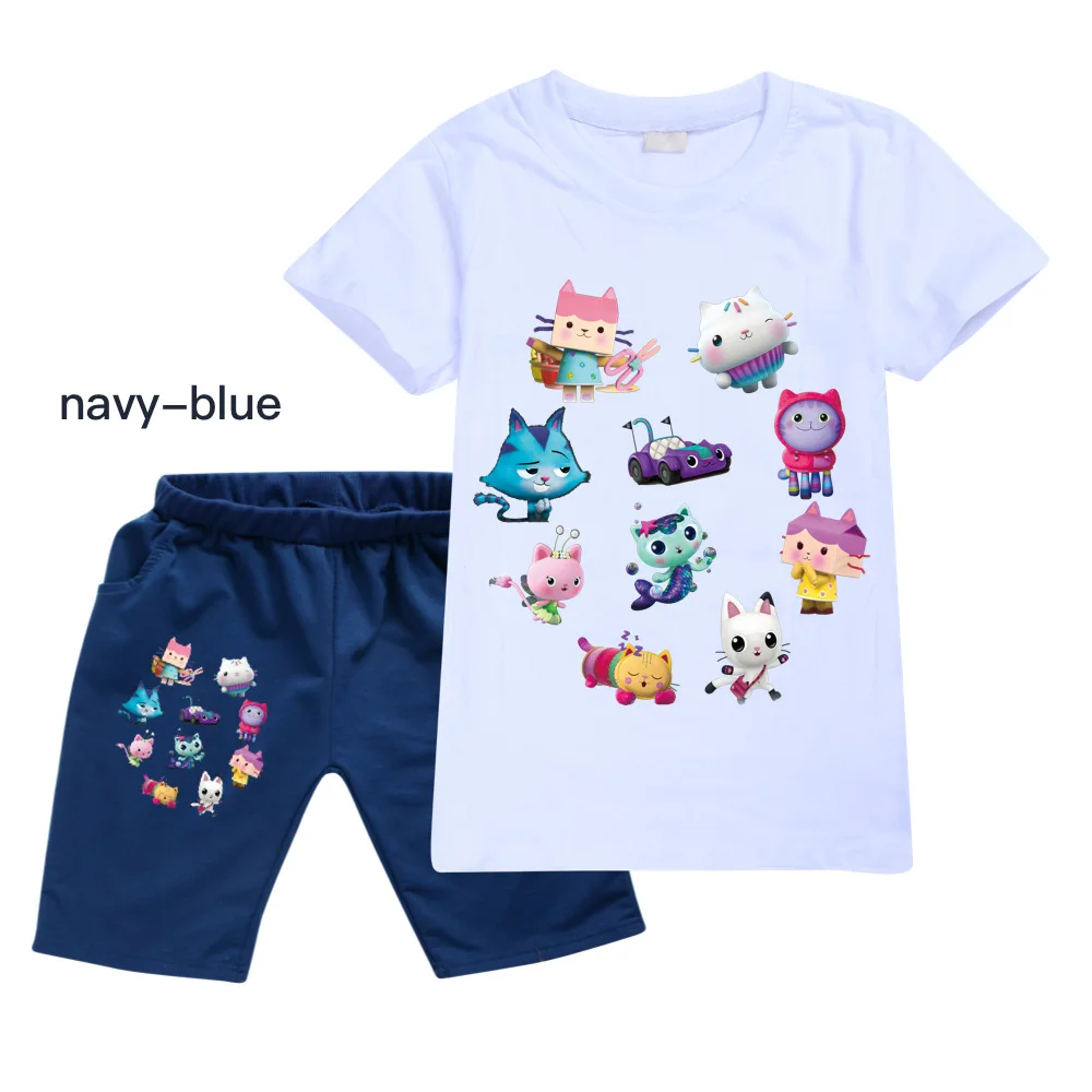 

Girls Gabbys Dollhouse Cosplay Costume Kids Casual Outfits Toddler Boys Short Sleeves T-shirt Shorts 2pcs Sets Children Clothing