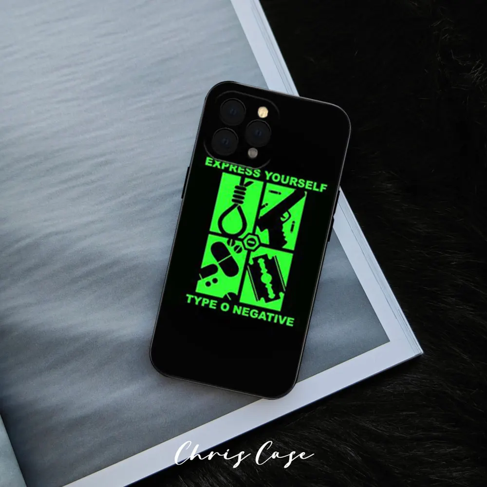 Phone Case For iPhone Band T-Type O Negative 12 11 13 14 15 16 Max Pro Plus Black Soft Silicone Cover