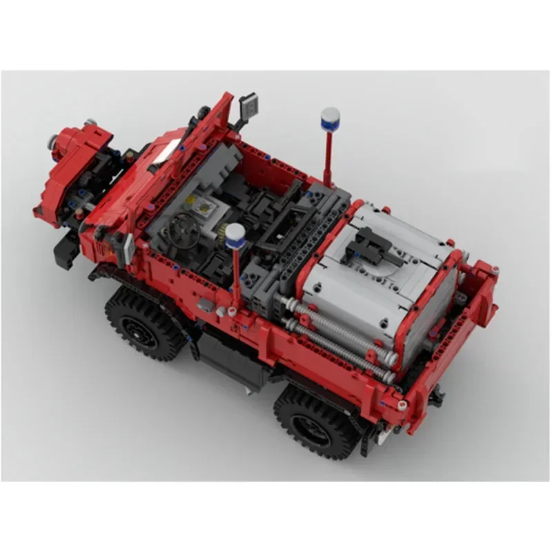 MOC-166417 U411 Fire Truck with Trailer Assembly Splicing Building Block Model 3825 Parts Kids Blocks Toy Gift