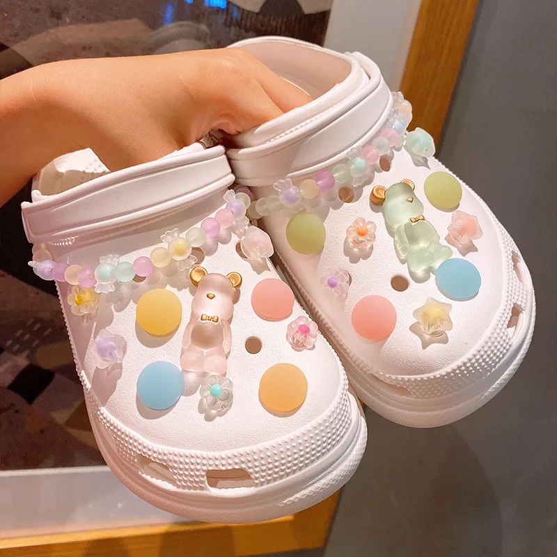 Candy Color Scrub Croc Charms Designer DIY Anime Shoes Chain Decaration Accessoriesfor Croc Jeans Badges Clogs Gifts Wholesale