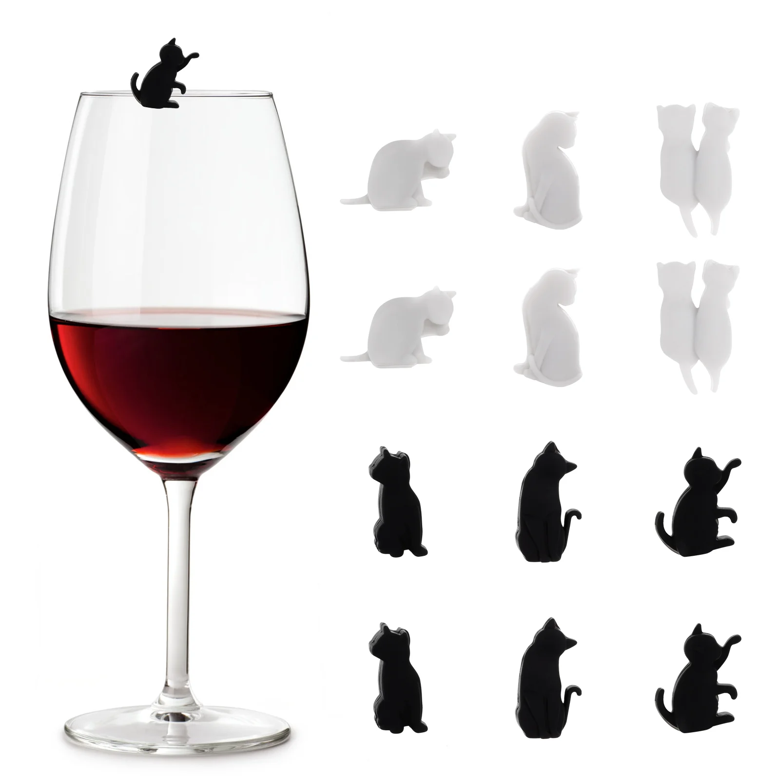 

12pcs Glass Identifiers Silicone Glass Cup Marker Glass Cup Marker Glass Cup Sign Glass Markers