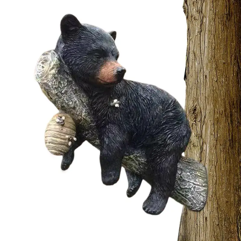 

Resin Hand Painted Black Bears Figurine Black Bear Animal Simulation Bear Figurines Black Bear Statue Home Decoration