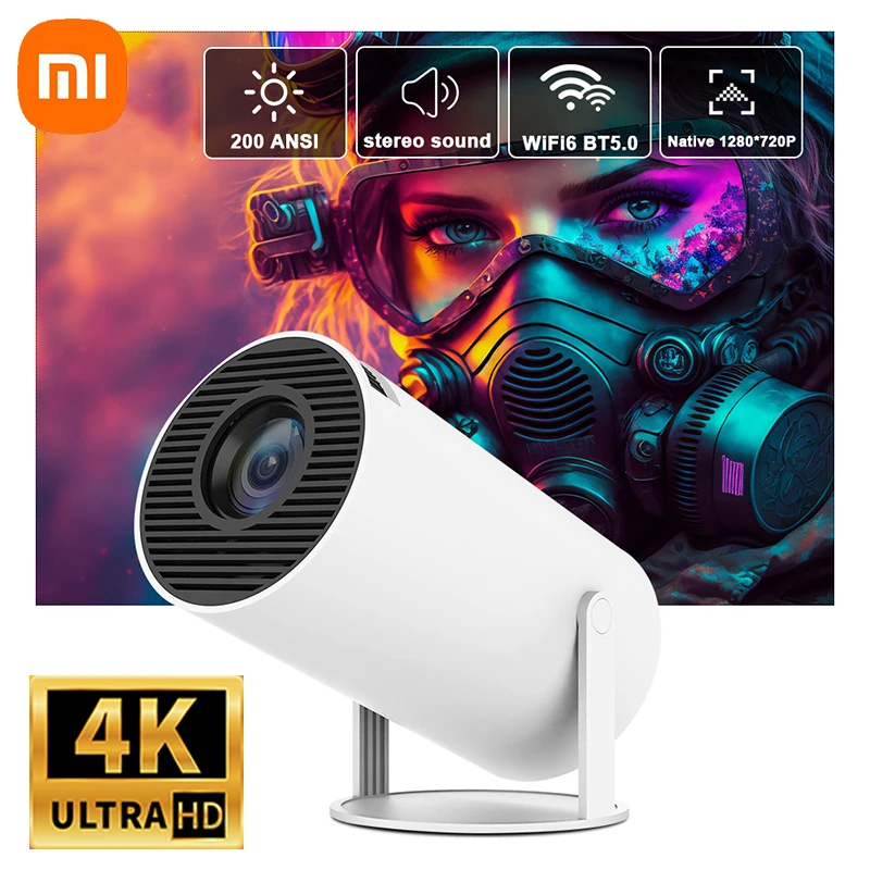 

2023 Xiaomi Android 11 4K Projector WiFi6 HY300 Allwinner h713 200ANSI BT5.0 1280*720P Dual wifi Home Theater Outdoor portable