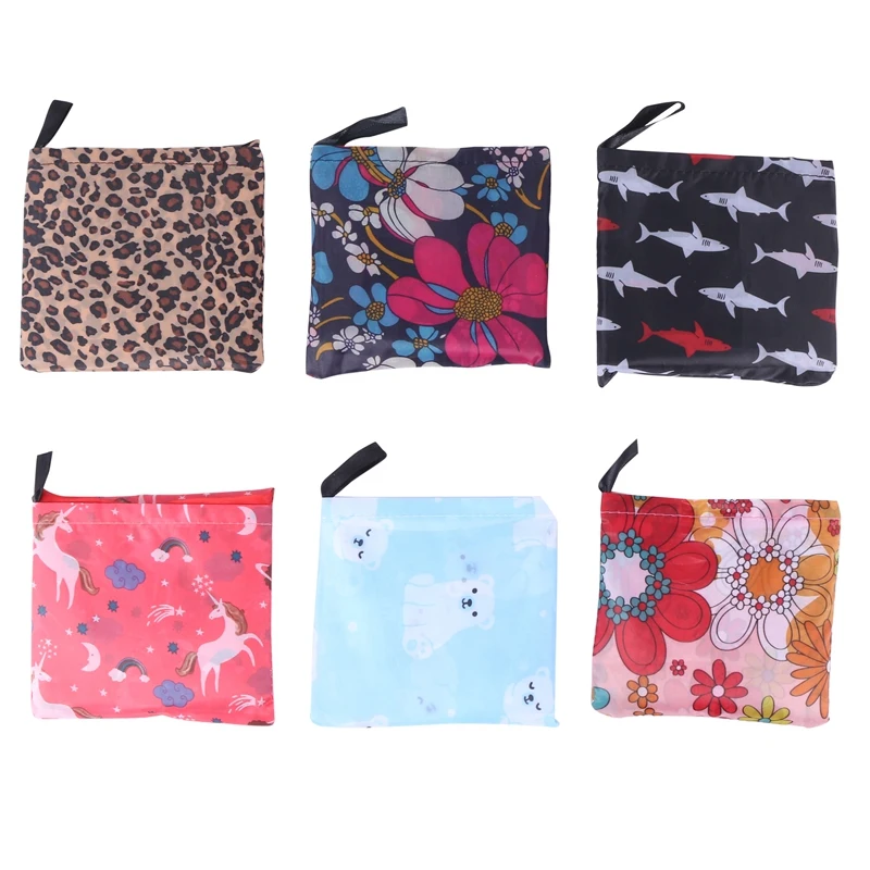 

NEW-6 Pack Reusable Shopping Bag Eco Friendly Foldable Grocery Bags,6 Styles Large Heavy Duty Washable Tote Bags