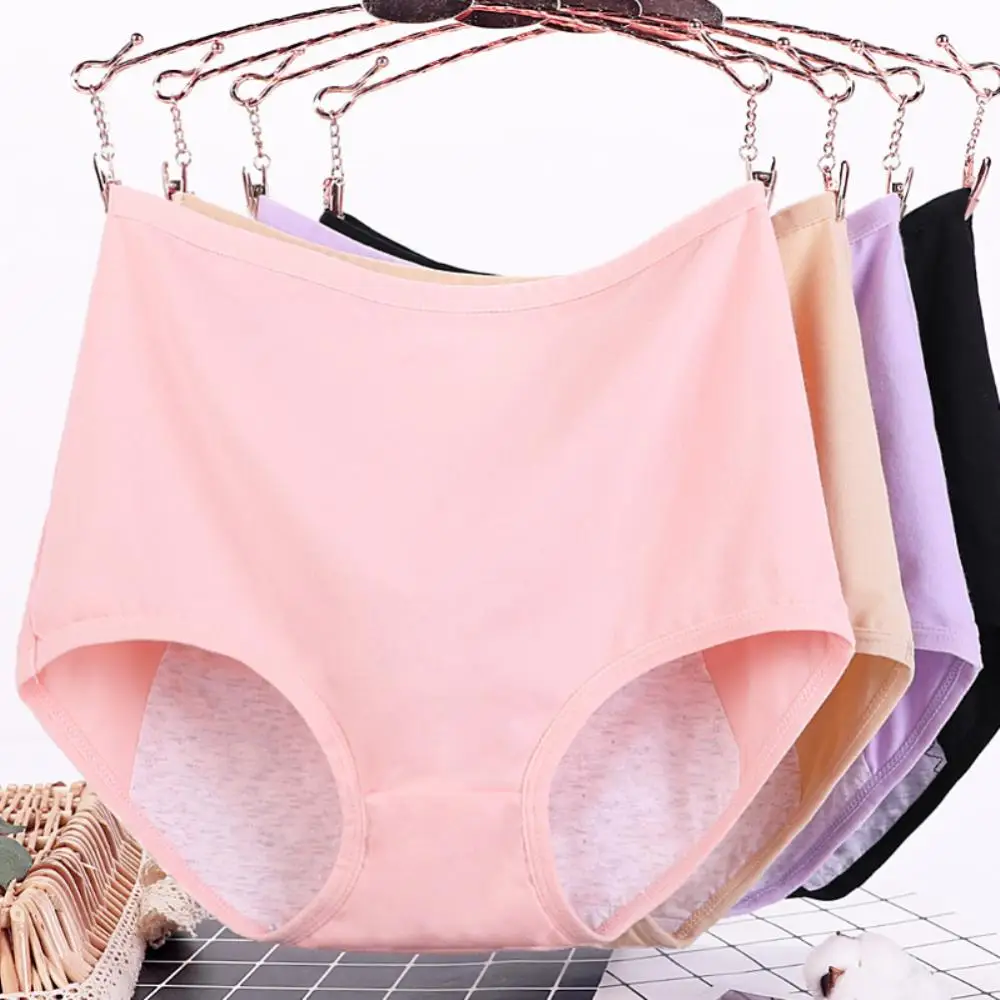 

Women's Panties Briefs Casual High Waist Menstrual Period Leak Proof Underwear Ladies Cotton Breathable Lingeries Plus Size
