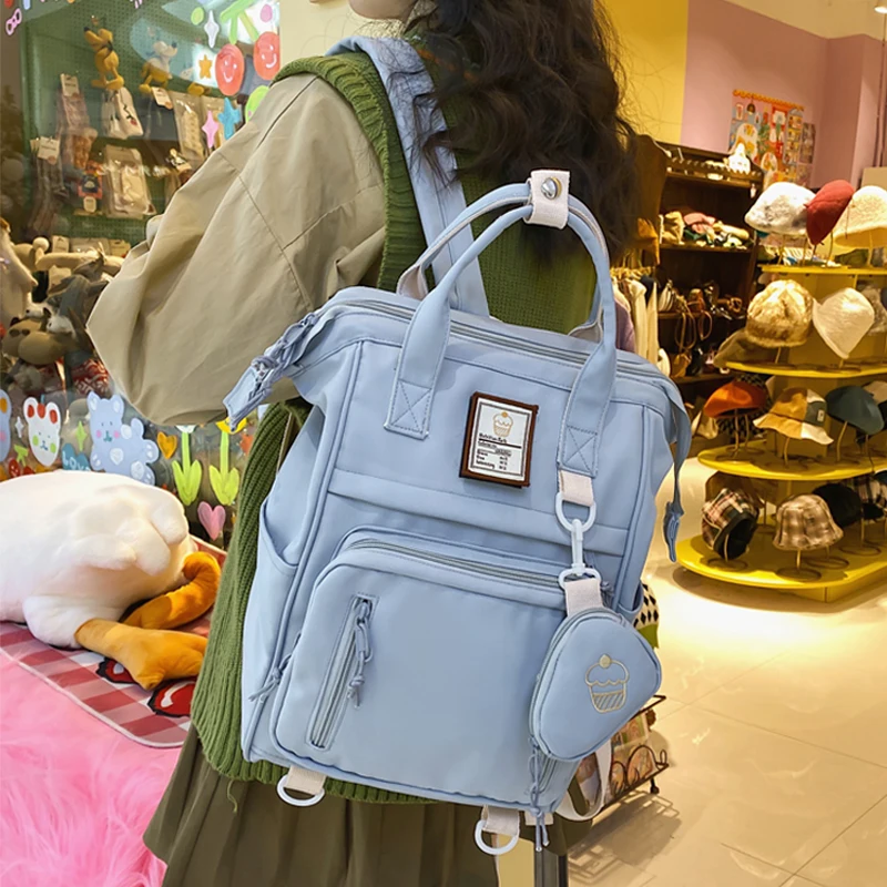 

Многофункциональный женский рюкзак на двойной молнии, школьные ранцы для девочек-подростков, милые студенческие сумки на плечо