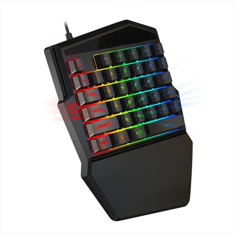 K1AA Mini 35Keys RGB Backlight Маленькая клавиатура Одноручная игровая клавиатура для игр