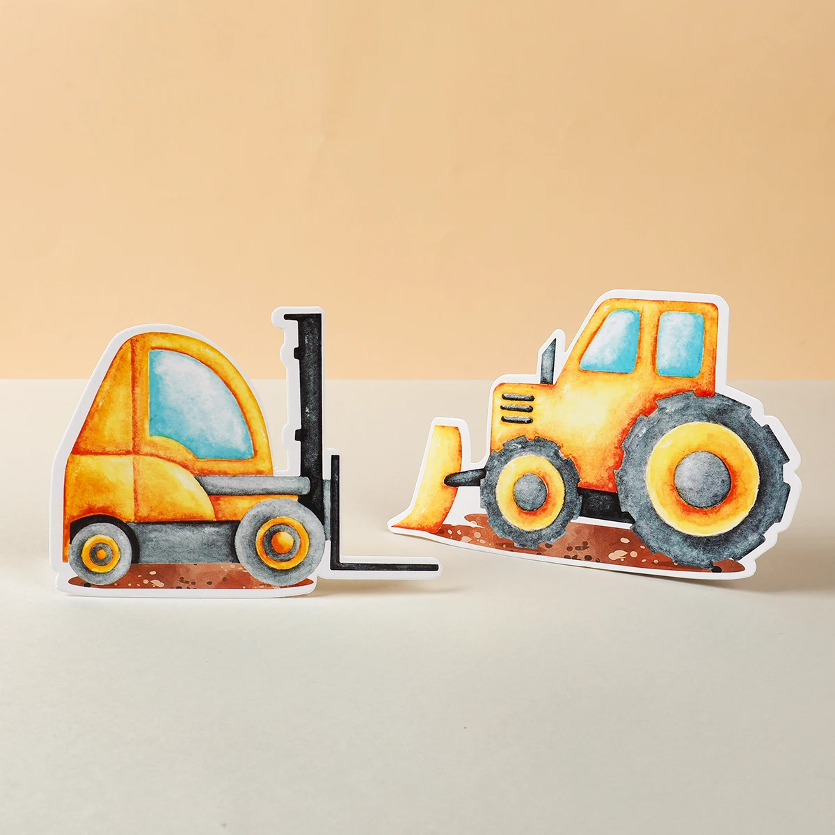 6 шт. бумажные украшения для инженерной техники пазл экскаватор грузовик кран