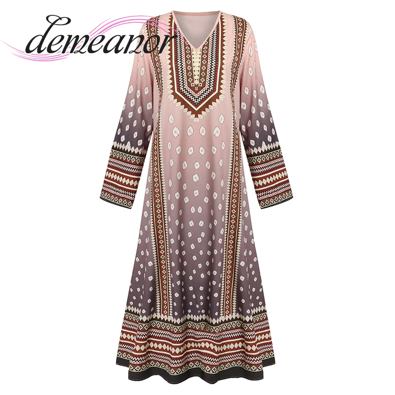 

Женское винтажное длинное платье с принтом, элегантное пляжное длинное платье Бохо с квадратным вырезом, повседневное праздничное платье д...