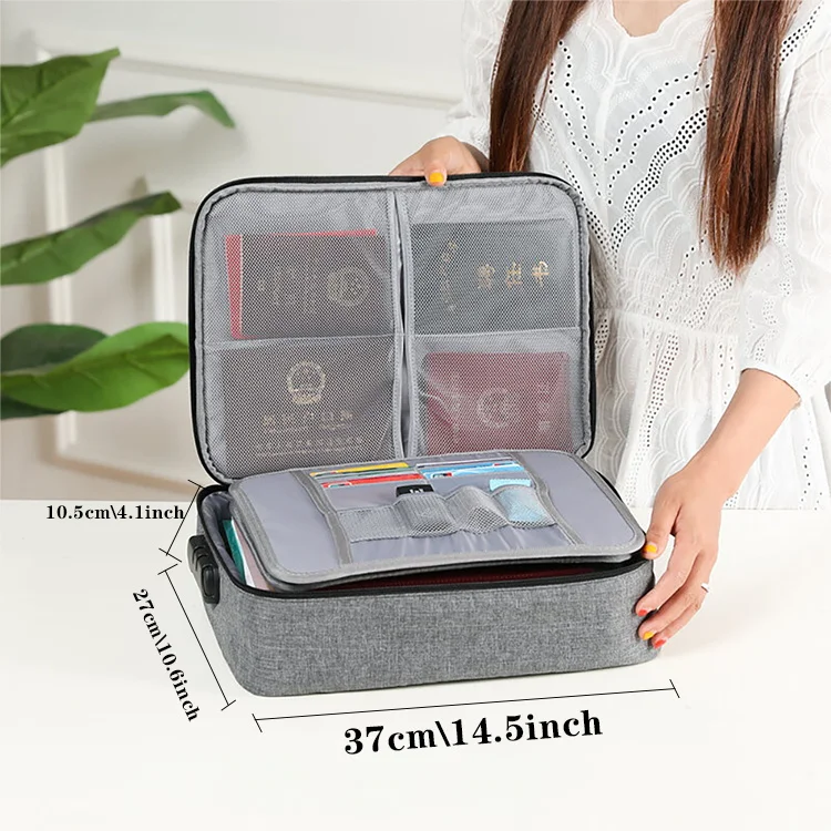 Large Capacity Document Storage Bag Certificate Organizer Case Passport Travel Briefcase Mushroom Series Business File Folder