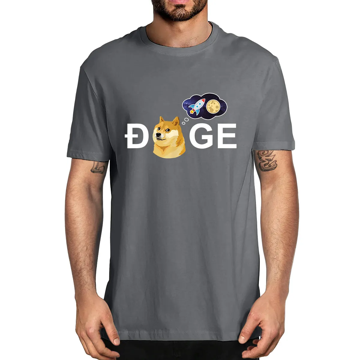 

Dogecoin Doge HODL To the Moon Crypto Meme Funny Men's 100% Cotton Novelty T-Shirt Unisex Humor Streetwear Funny Women Top Tee