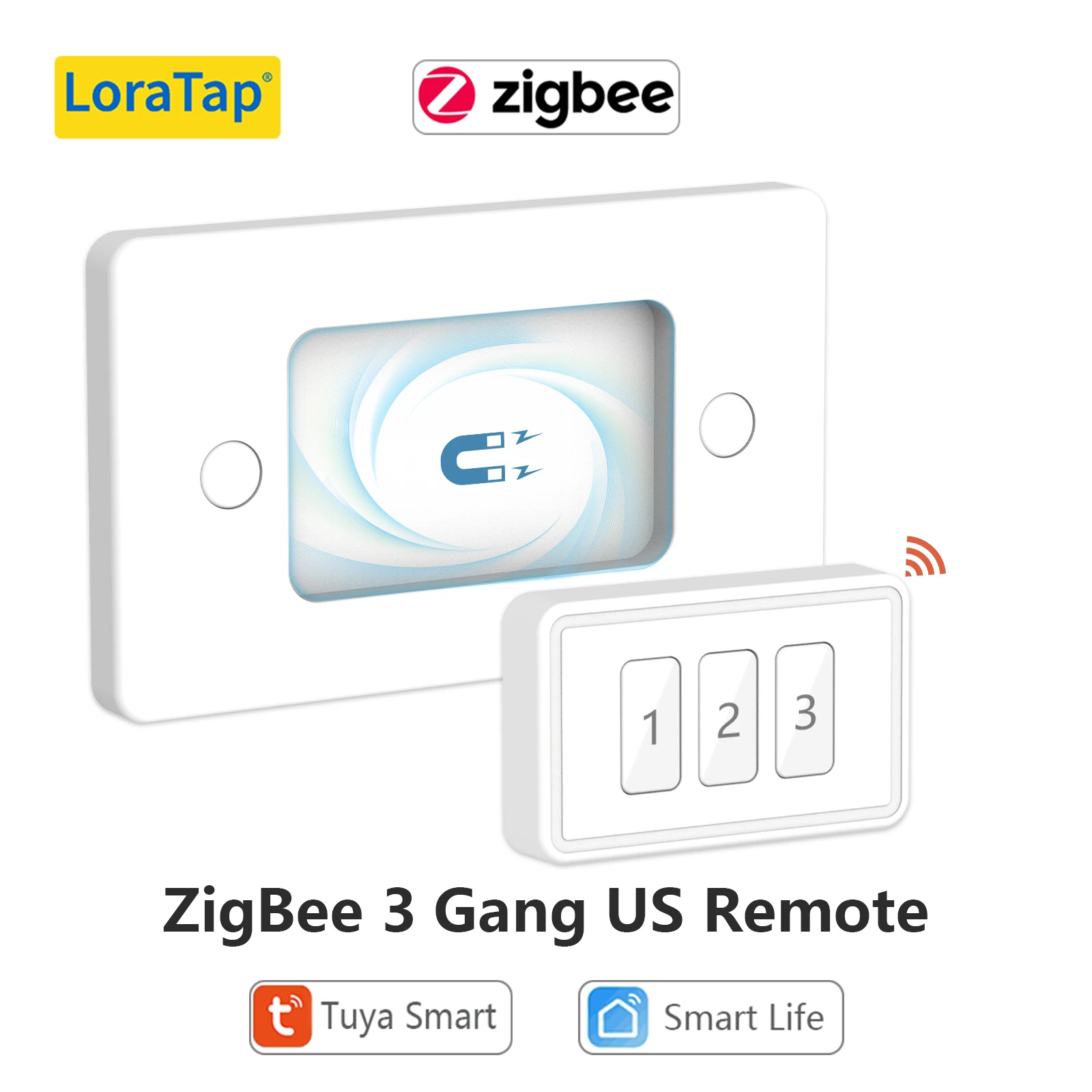 

LoraTap ZigBee 3.0 Беспроводной 1,2,3 кнопочный пульт для США Tuya Scene Automation Control с помощью переключателя Smart Life App Mesh