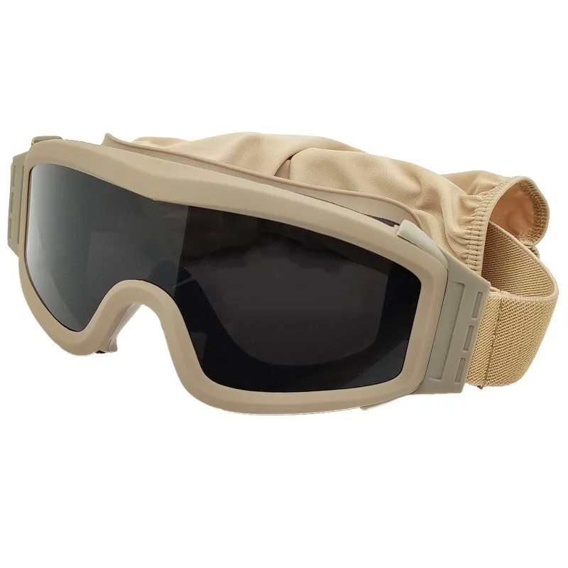 Gafas tácticas militares para Airsoft, gafas de tiro para motocicleta, a prueba de viento, Paintball CS, juego de guerra, 3 lentes, color negro, verde