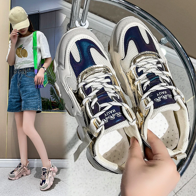 

Женские кроссовки на массивной вулканизированной подошве, белые кроссовки на платформе, повседневная обувь для походов, 2022