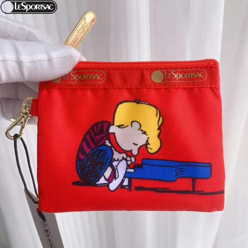 

Kawaii Snoopy Anime Cartoon Lesportsac Splash Strap Hook Accessory Bag Coin Change Mini Card Holder