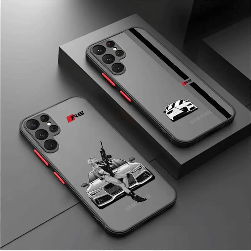 

Girl-Audi-Design Phone Case for Samsung Galaxy S23 S21 S22 S20 FE S10 S10E S9 Note 20 Ultra 10 Plus Matte Hard PC Cover Coupe