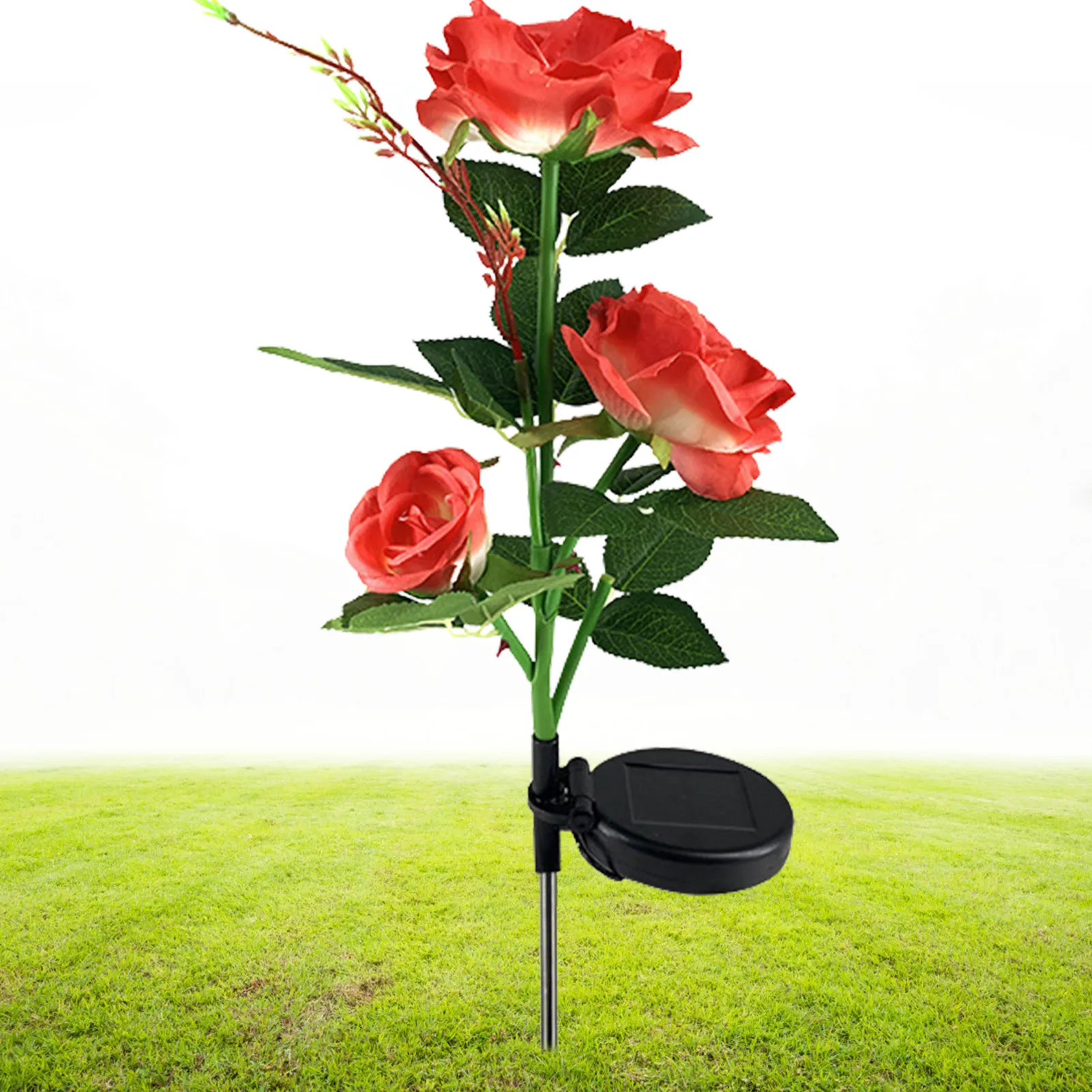 

Solar Rose Lights Outdoor Solar Garden Flower Lights Decorative Light For Yard Patio Pathway Courtyard Lawn Holiday Decorations