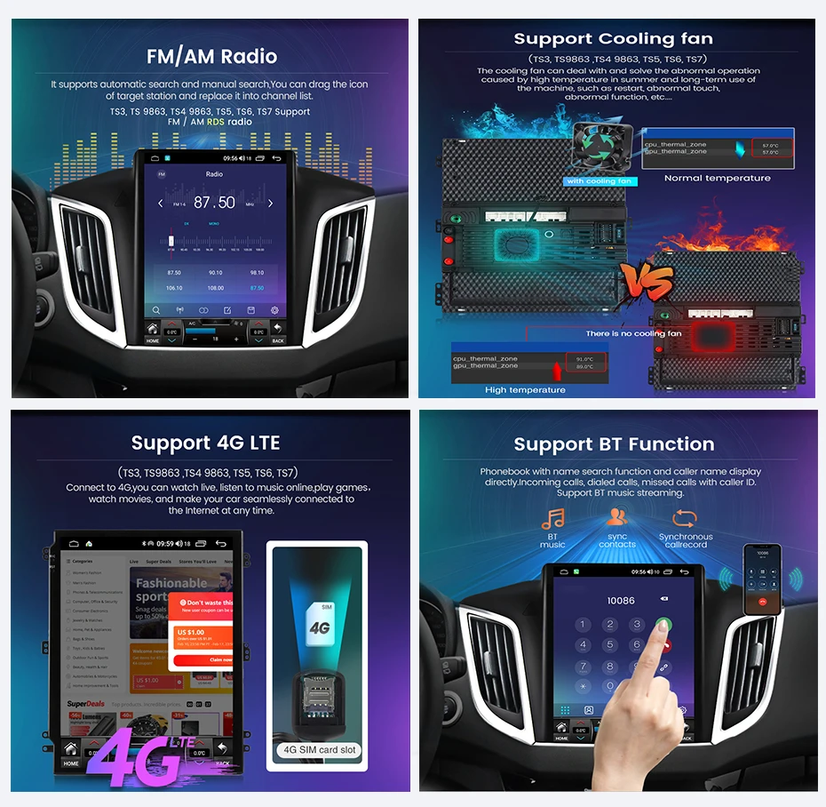 NaviFly для Honda CRV CR-V 4 RM RE 2011-2015 Tesla style screen Android Car Radio Multimedia Video Player GPS навигация |