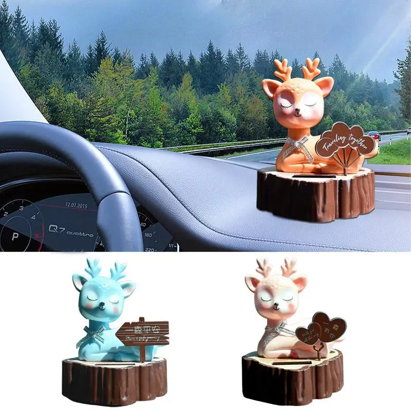 

Solar Powered Dancing Animal Dancing Elk Ornaments Solar Bobble Head Deer Decor Ornaments Vehicle Front Desk Decoration Gift