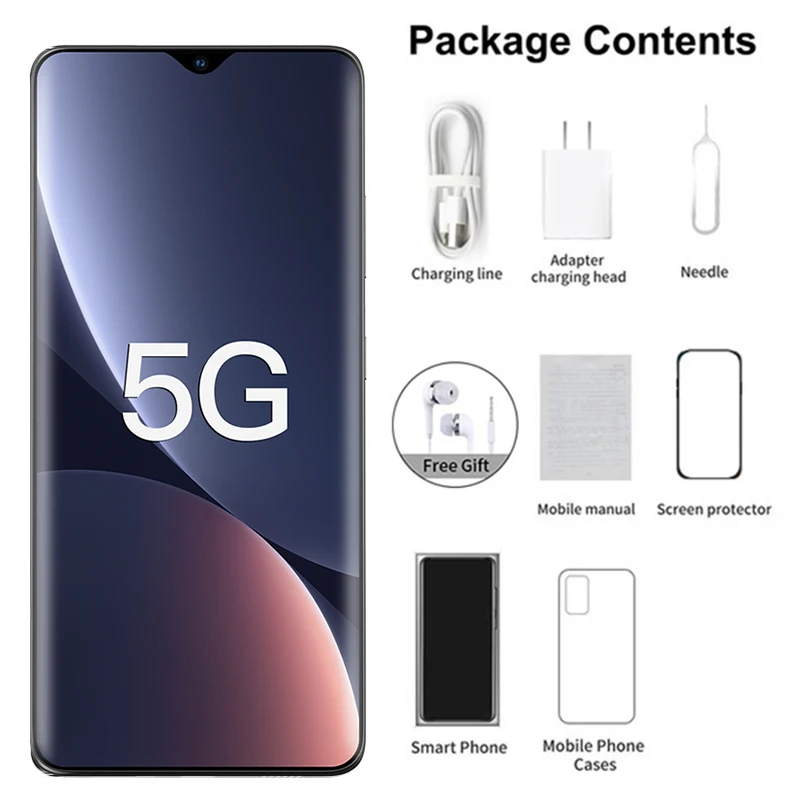 2022 smartphone 5g m12 pro 6 8inch globale version 16512gb 6000mah 2448mp celulares entsperren handys mobile phones telefon free global shipping