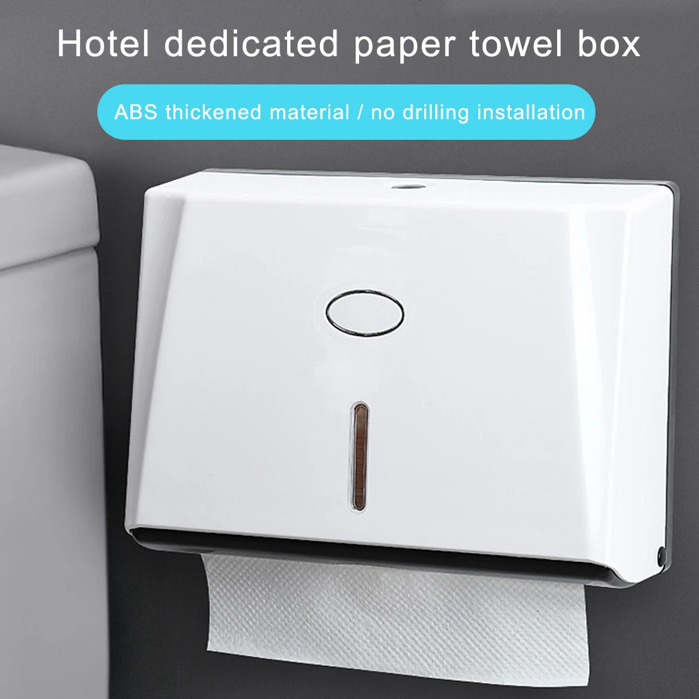 

Wall Mounted Tissues Box Waterproof Napkin Paper Holder Home Dorm Kitchen Washroom Punch Free Organizer Case White