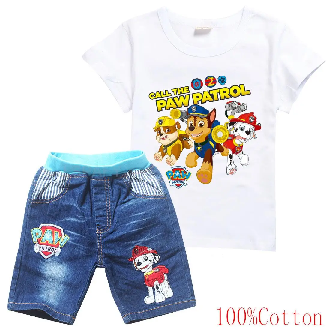 Футболка с коротким рукавом и шорты для мальчиков девочек