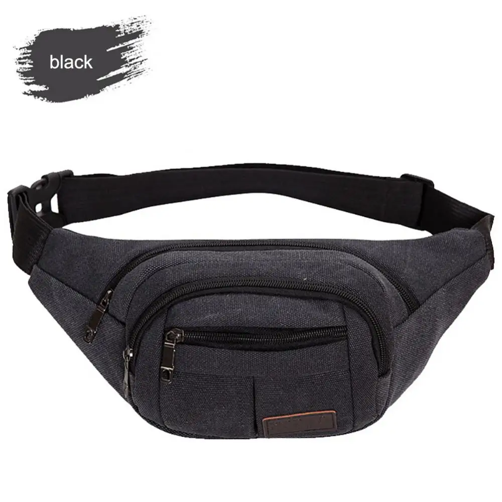 Canvas Bag High Density Canvas Waist Bag Tear Resistant Waterproof Running Pack Outdoor Accessory Cycling Waist Pack Practical