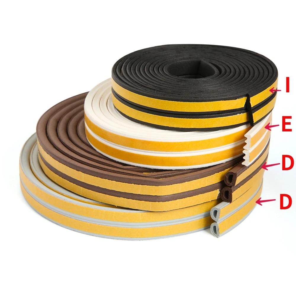 5 meters door window seals strip window gasket self adhesive weatherstrip for door house window foam soundproof collision strip free global shipping