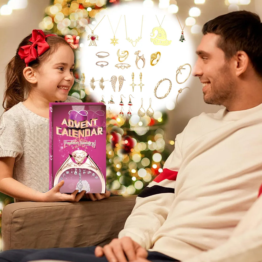 Ювелирные изделия Адвент-календарь 2024 Рождественский адвент-календарь ожерелье