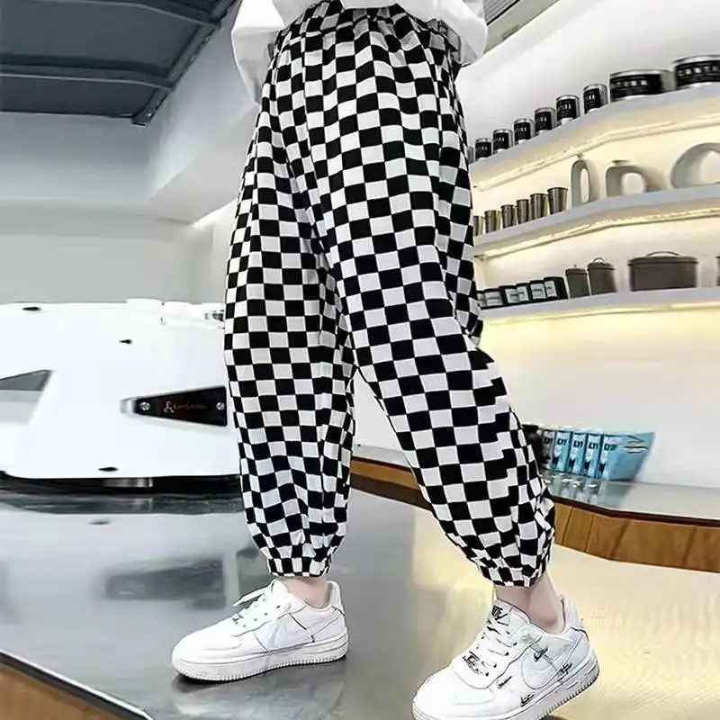 

Boys' Pants Summer Children's Anti-mosquito Plaid Trousers Wide-leg Pants Children's Spring Casual Sports Pants boys clothes