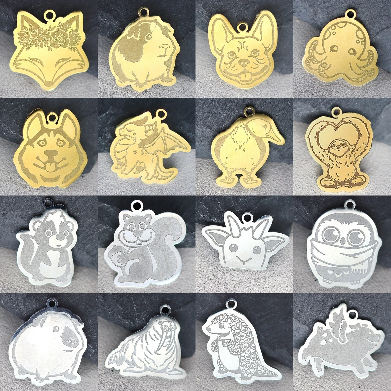 Подвеска из нержавеющей стали без выцветания мультяшный олень лягушка утка