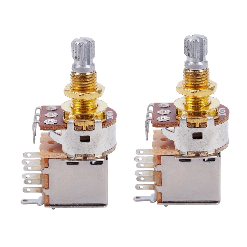 

4X Guitar Pots 500K Short Split Shaft Audio Taper Push/Pull Potentiometer