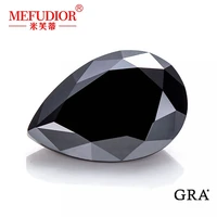 Pear Cut Fashion Black Color Moissanite Diamond Loose Gemstone Certificate Water Drop Shape Moissanit VVS1 Jewelry Gems Stone
