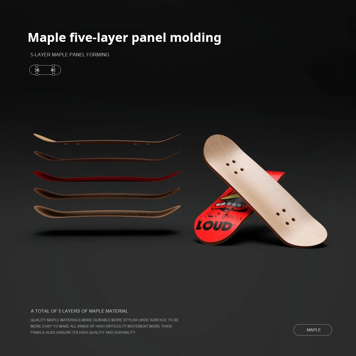 Красный Черный Цвет Череп Палец Скейтборд Профессиональный Уровень Случайный