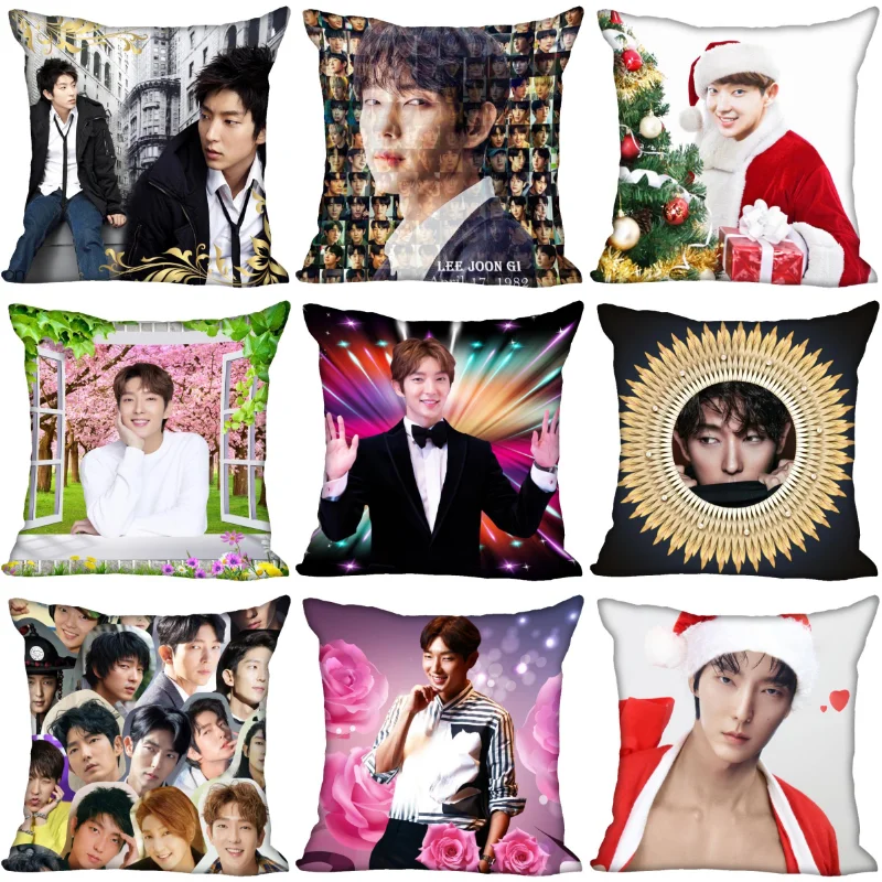 Купи Custom LEE JOON GI KPOP Actor Cushion Cover For Sofa Home Decorative Throw Pillow Cover Satin Pillowcase за 3,719 рублей в магазине AliExpress