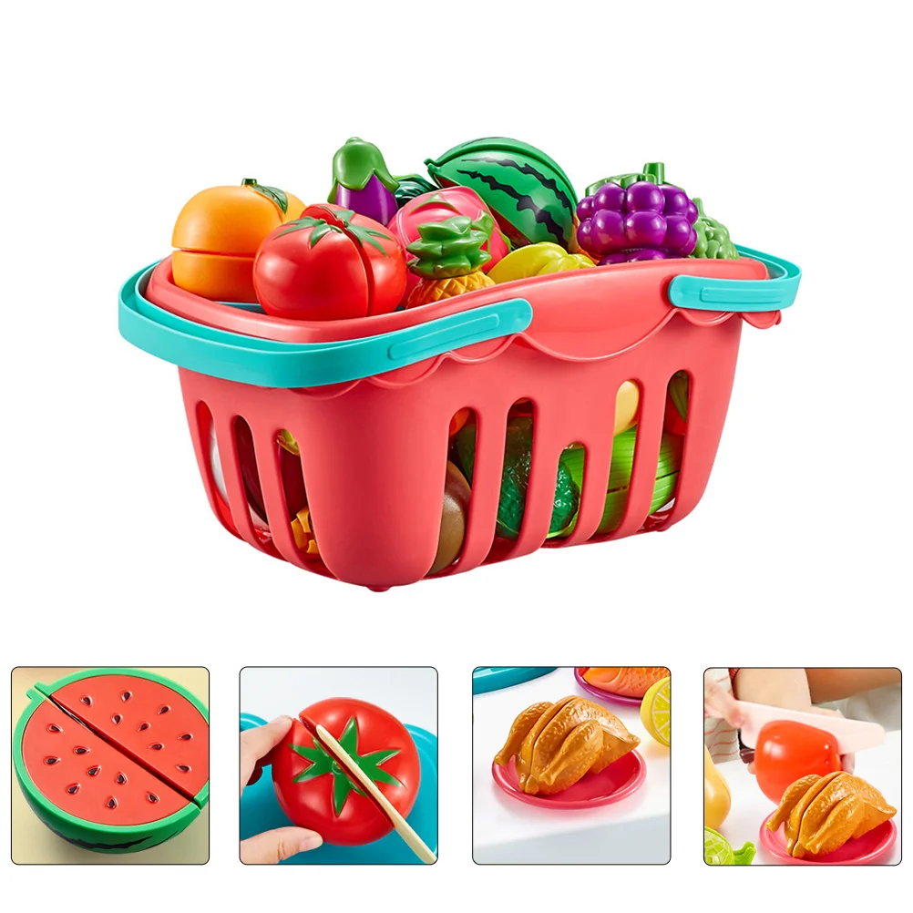 

Kitchen Pretend Toy Play Toys Cutting Playset Vegetables Sets Role Wooden Kit Childrenplate Kids Fruit