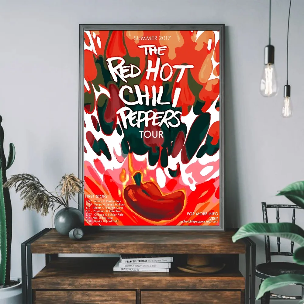 Popular Rock Band Red Hot Chili Peppers Anime Posters Sticky HD Quality Wall Art Retro For Home Room Decor