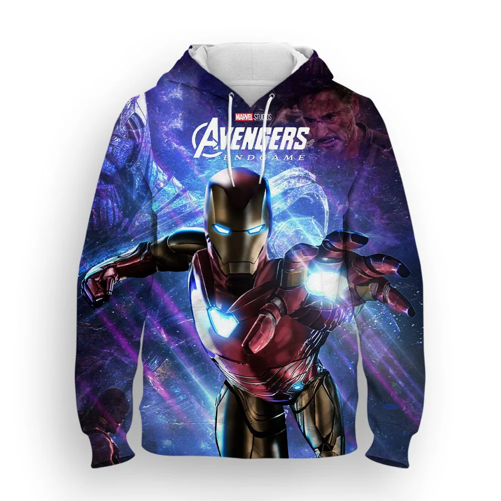 

Men's Hoodie Sweatshirt Marvel Iron Man Fashion Disney Spring Autumn Streetwear Men's Hoodie Loose 3D Printed Activewear
