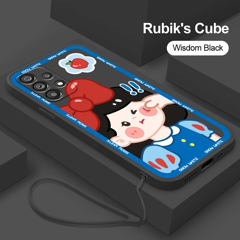 

Disney Princess Snow White Liquid Rope Phone Case For Samsung A73 A53 A33 A52 A32 A23 A22 A71 A51 A21S A03S A50 A30 5G Cover