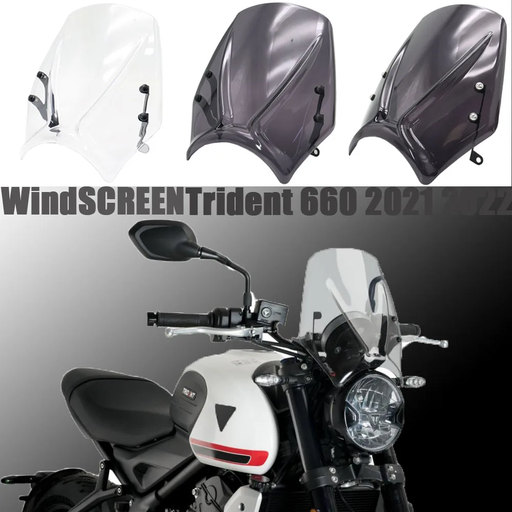 

New 2021 2022 Generation Sport Windscreen Windshield Screen Shield Wind Deflector with Bracket For Trident 660 For Trident660