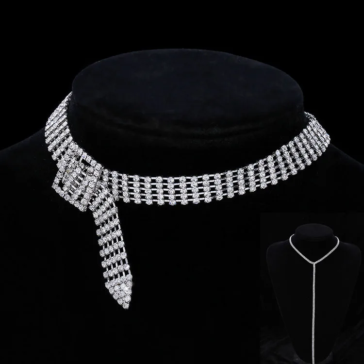 

Europe and The United States Full Diamond Collarbone Chain Necklace Neck Necklace Jewelry Sexy Collar Neckband Women