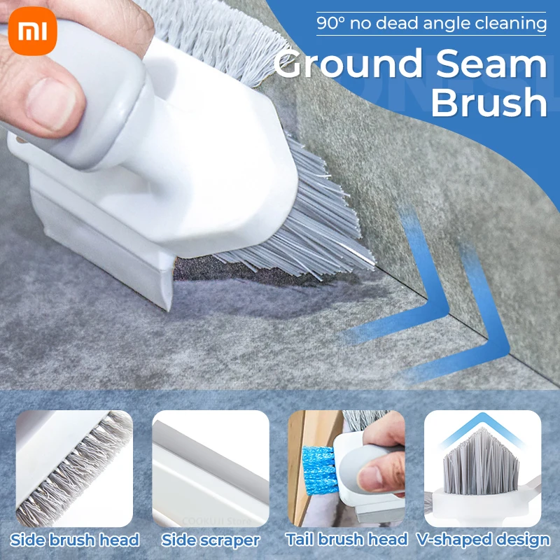 

Xiaomi Multifunction 4 In 1 Brush Floor Seam Scraping Brush Integrated Bathroom Floor Brush Corner Crevice Toilet Cleaning Brush