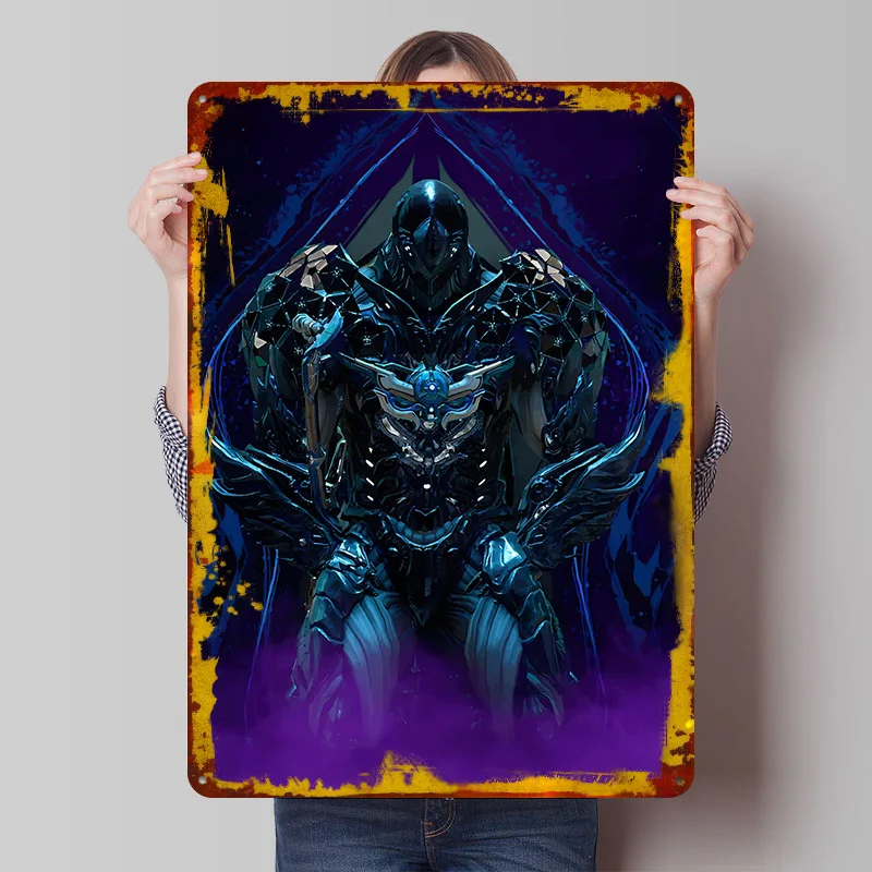 Фото Постер Warframe: Гаруда Прим, индивидуальные винтажные металлические таблички, настенный декор, ретро-пластинка из жести для фанатов, современное украшение дома, люкс №1