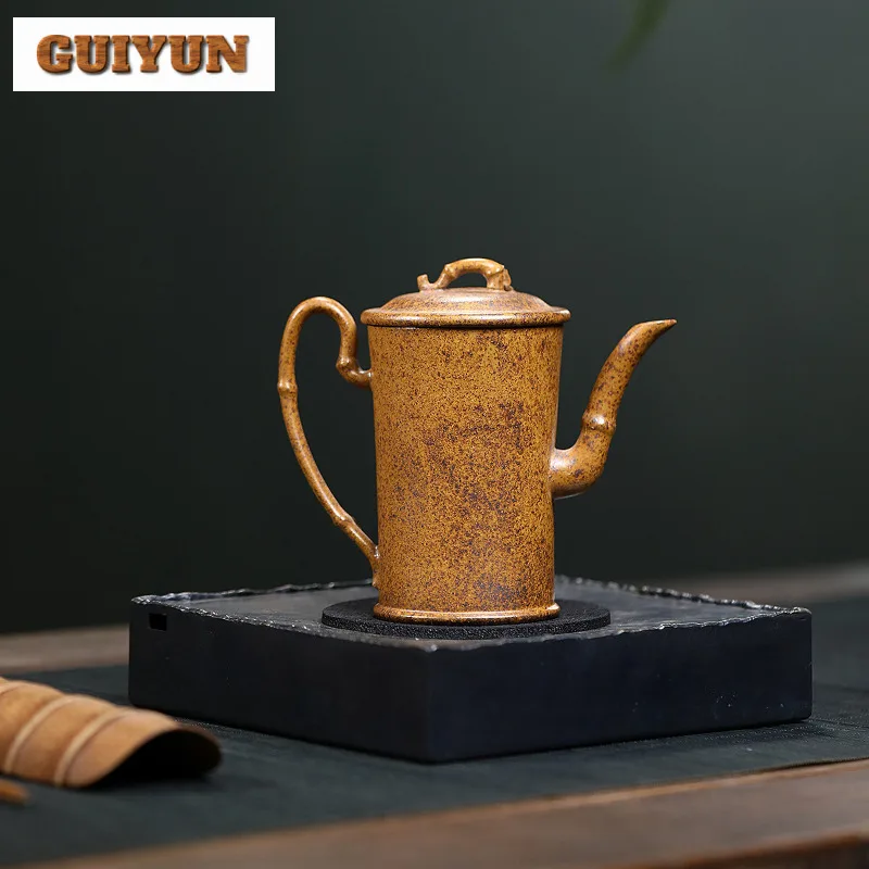 150 мл Элегантные фиолетовые глиняные чайники Исин бамбуковая трубка ручной