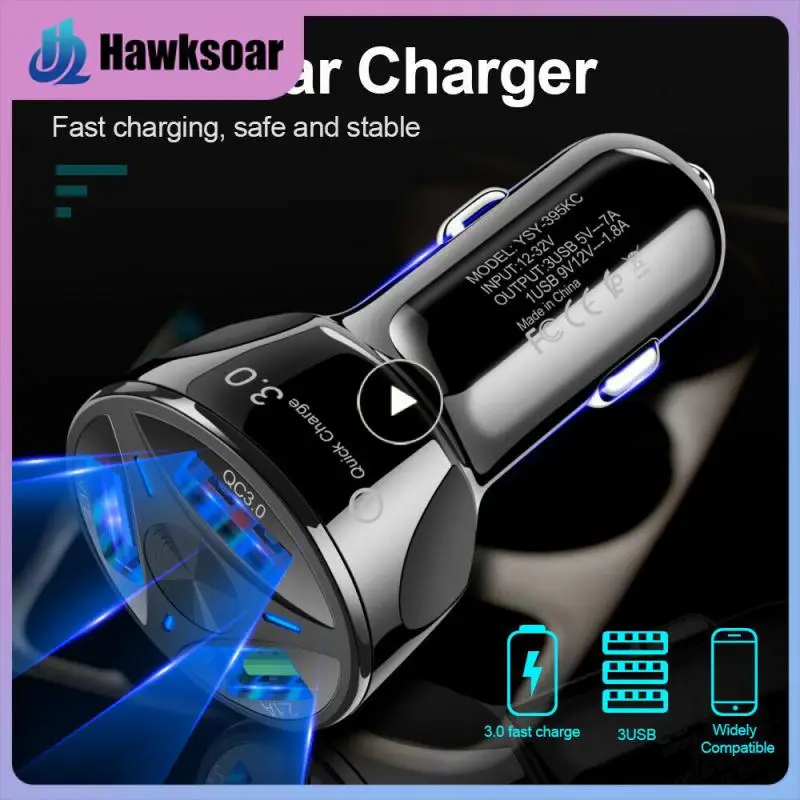 

Fast Car Charger Quick Charge Cigarette Lighter Usb Port For Samsung IPhone Huawei HTC Universal Socket Adapter Interior Parts
