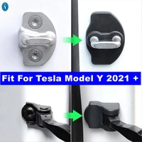 car styling door lock protective cover for tesla model y 2021 2022 protect door lock stopper limiting arm covers black plastic