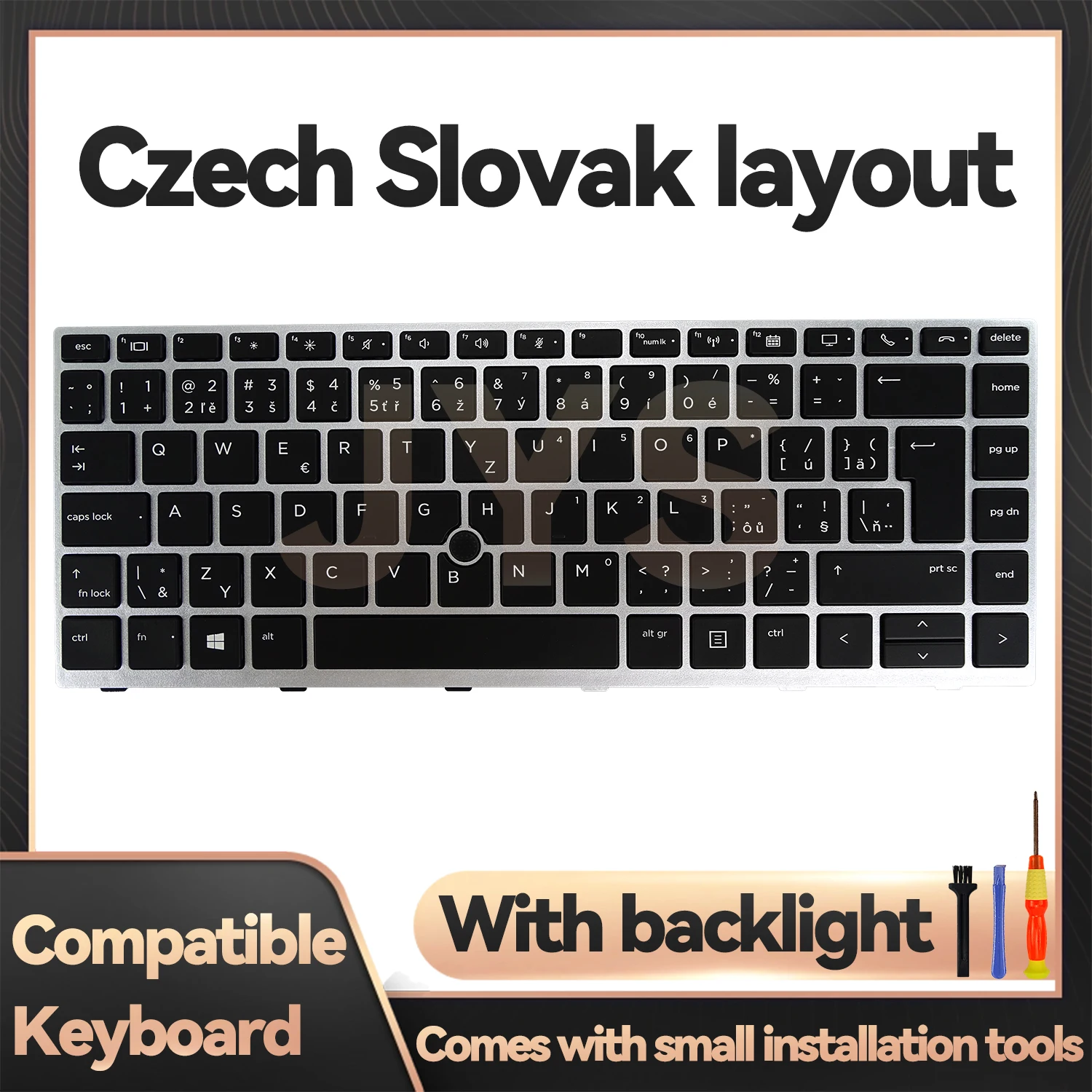 Фото Сменная клавиатура для ноутбука HP EliteBook 840 G5 G6/846 G5/745 G5/645 G6/ZBook 14u G5 G6 с подсветкой, ческая раскладка Словака №1