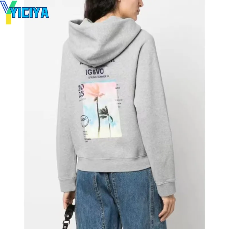 

Толстовка YICIYA Y2k, толстовки, женская одежда, свитшоты с крыльями, Повседневная Свободная Толстовка с капюшоном, топы, женские модные толстовки