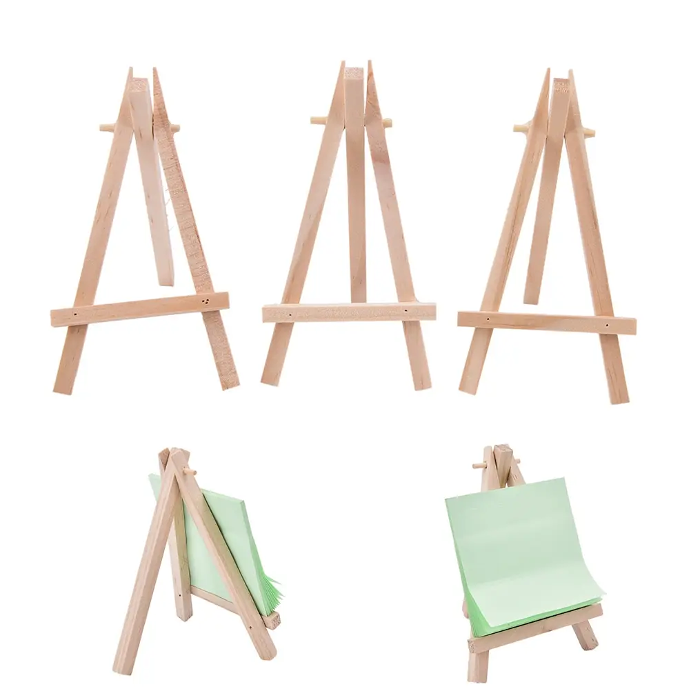 

3pcs Painting Easels Mini Artist Wooden Easel Wood Wedding Table Card Stand Display Holder For Party Decoration 12.5*7cm